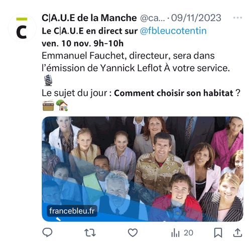 Suivez le C|A.U.E sur Twitter